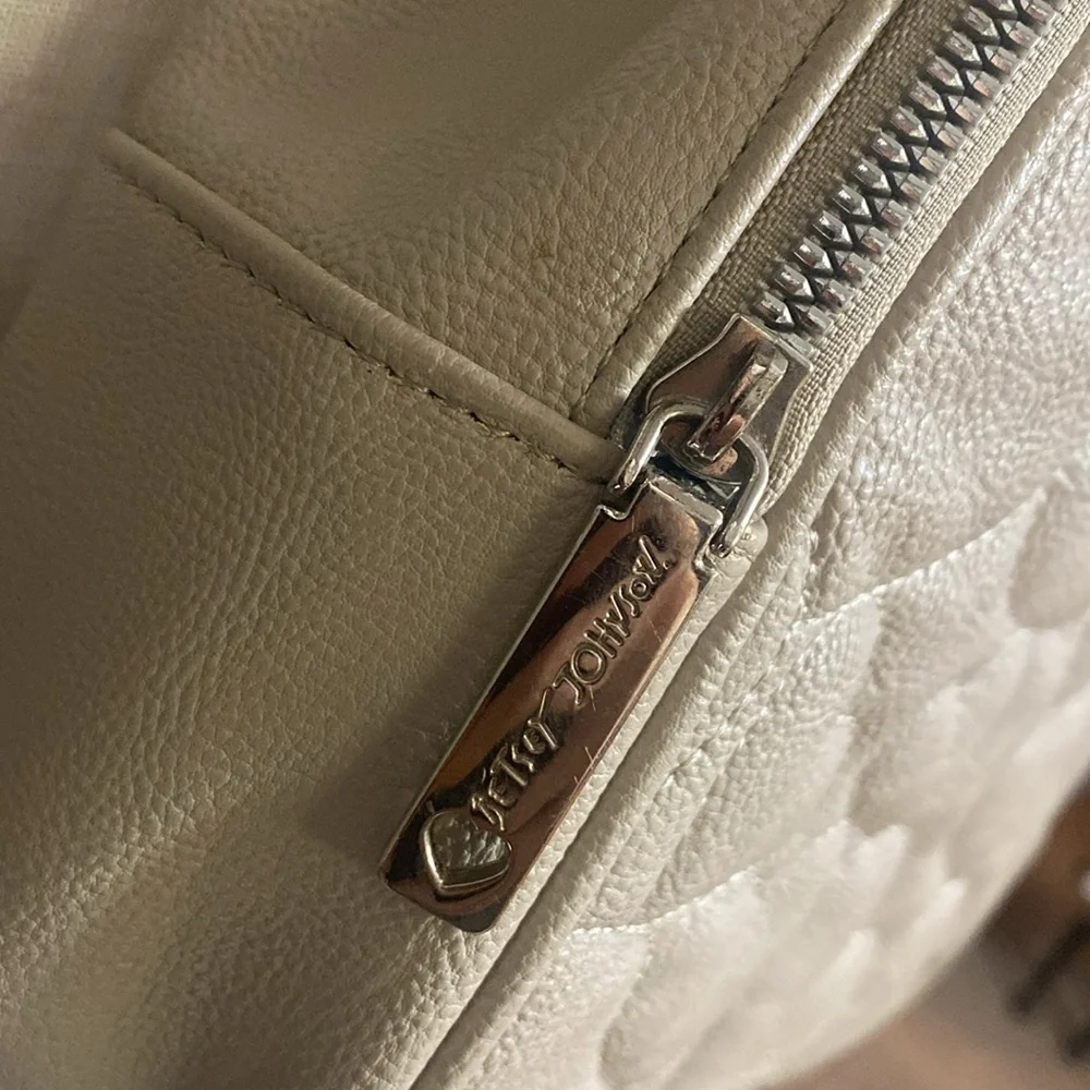 Betsey Johnson Taupe Mini Backpack with Floral Interior